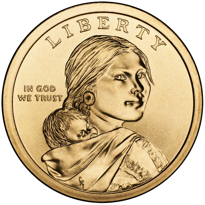 2009 Native American One Dollar Uncirculated Obverse