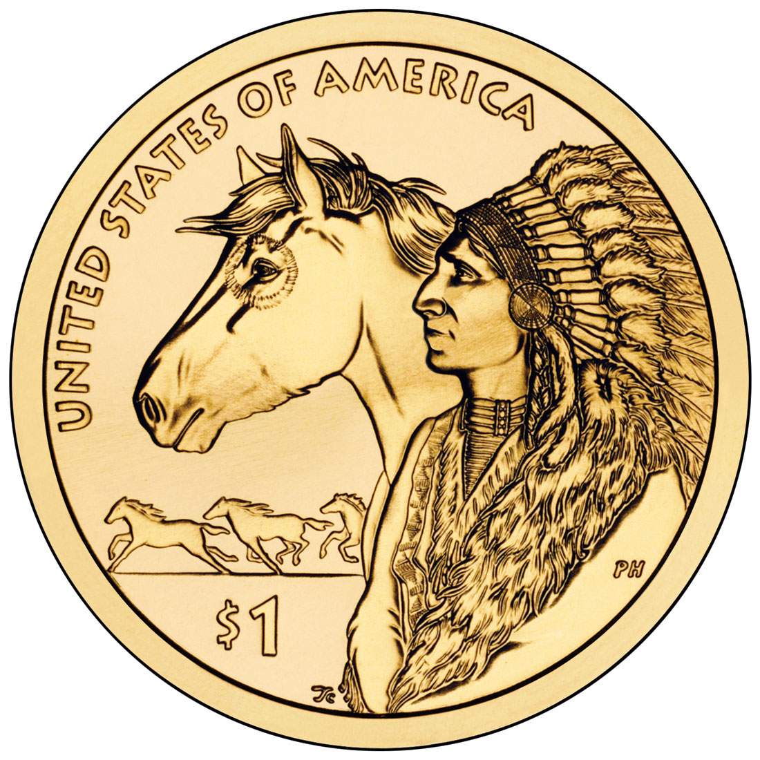 2012 Native American One Dollar Uncirculated Reverse