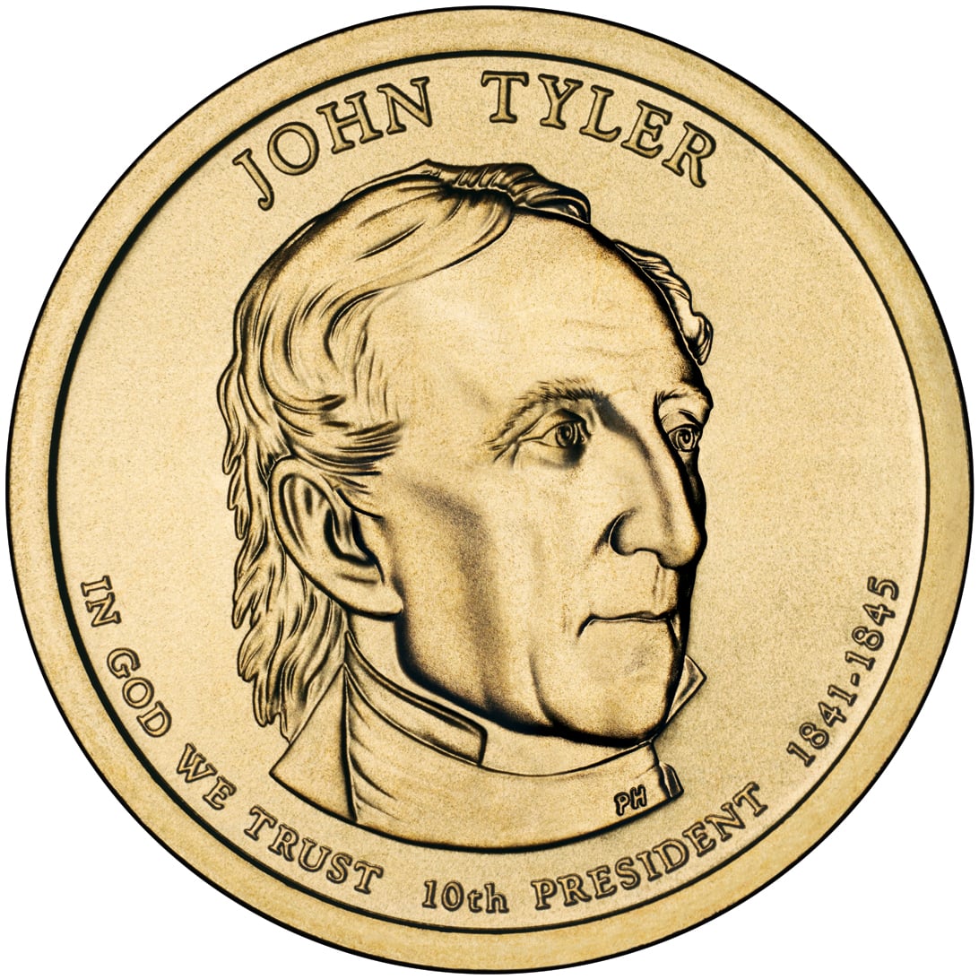 2009 Presidential Dollar Coin John Tyler Uncirculated Obverse
