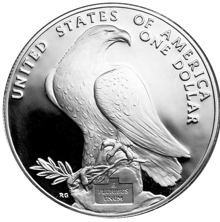 1984 Olympics Los Angeles Coliseum Commemorative Silver Dollar Proof Reverse