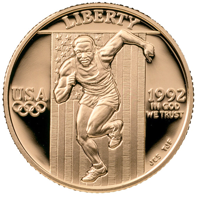 1992 Olympics France and Spain Commemorative Gold Proof Obverse
