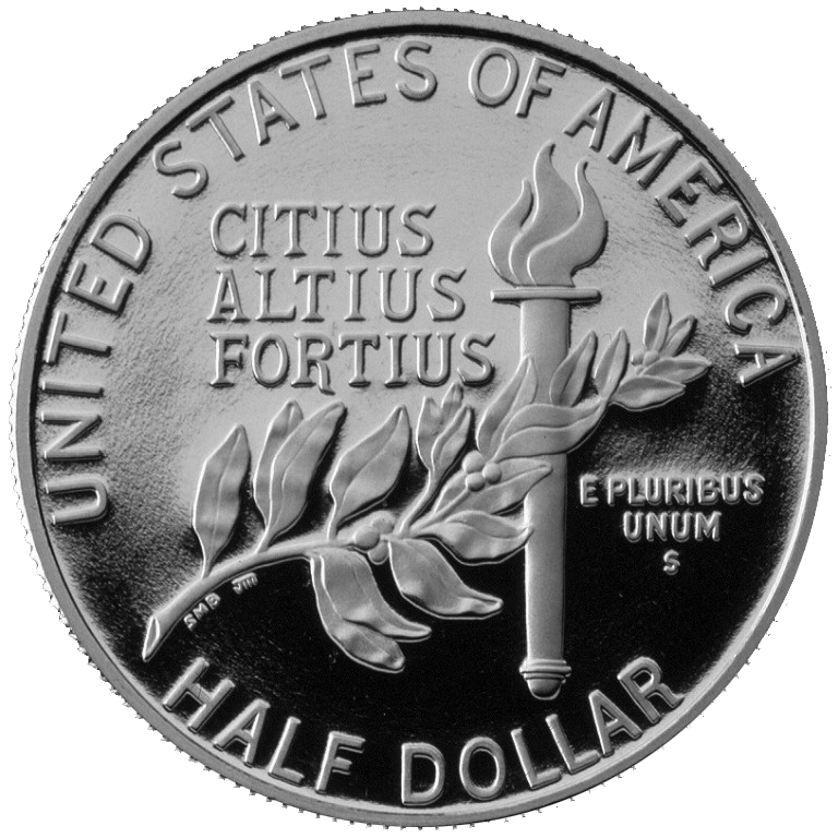 1992 Olympics France and Spain Commemorative Clad Half Dollar Proof Reverse