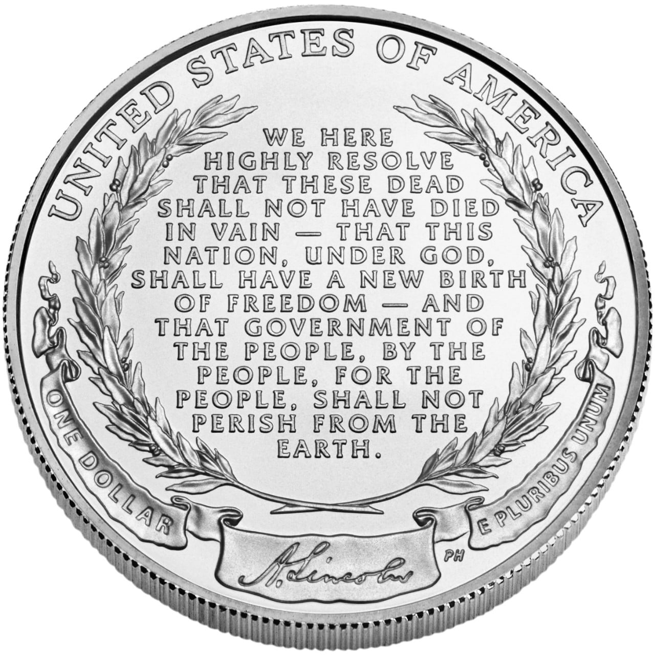 2009 Abraham Lincoln Commemorative Silver One Dollar Uncirculated Reverse