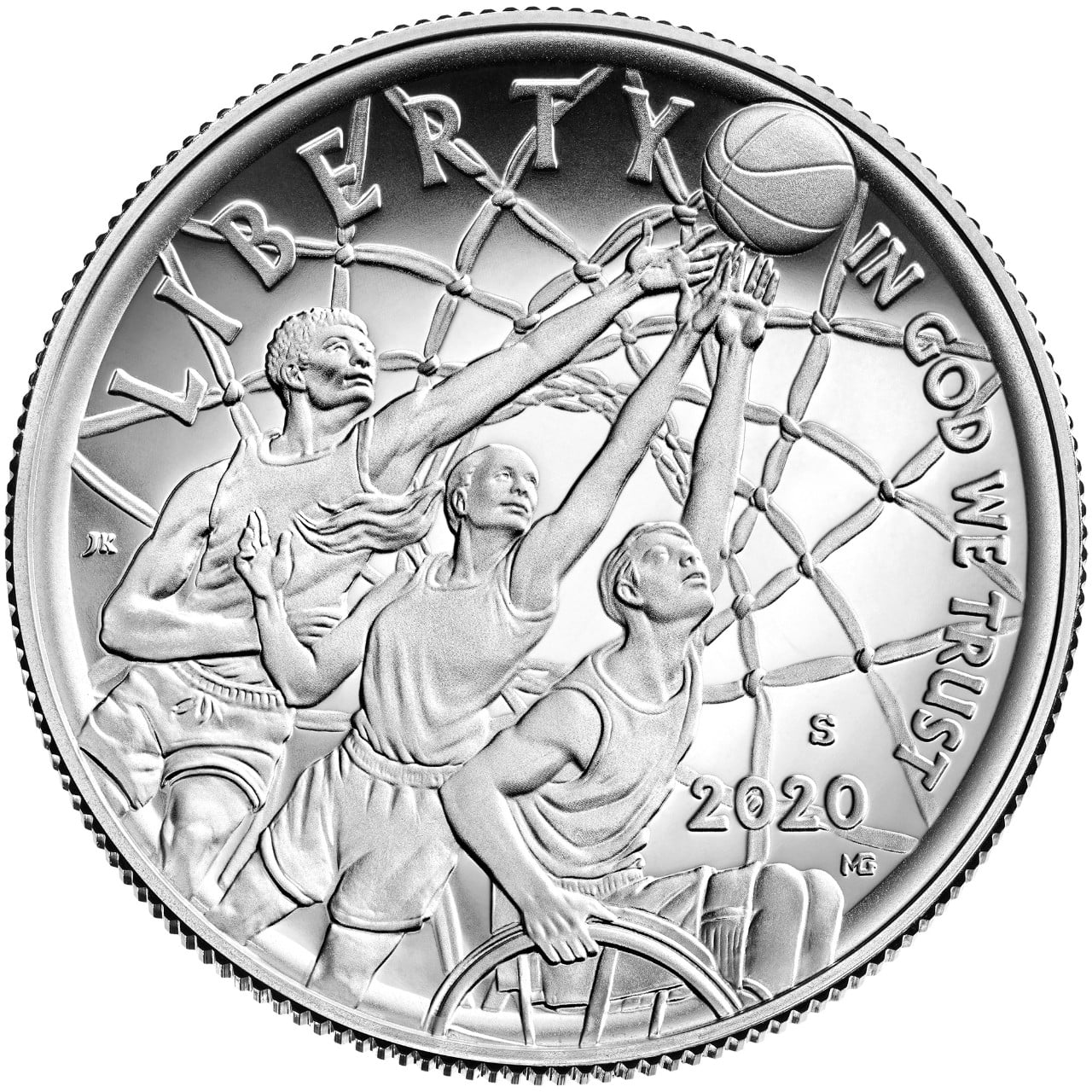 2020 Basketball Hall of Fame Commemorative Clad Half Dollar Proof Obverse