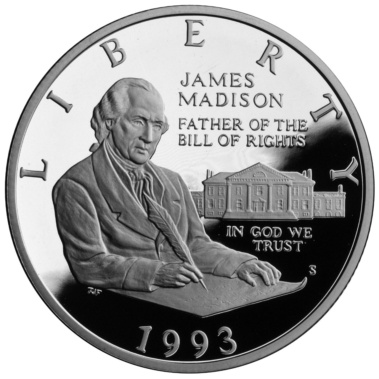 1993 Bill of Right Clad Half Dollar Proof Obverse