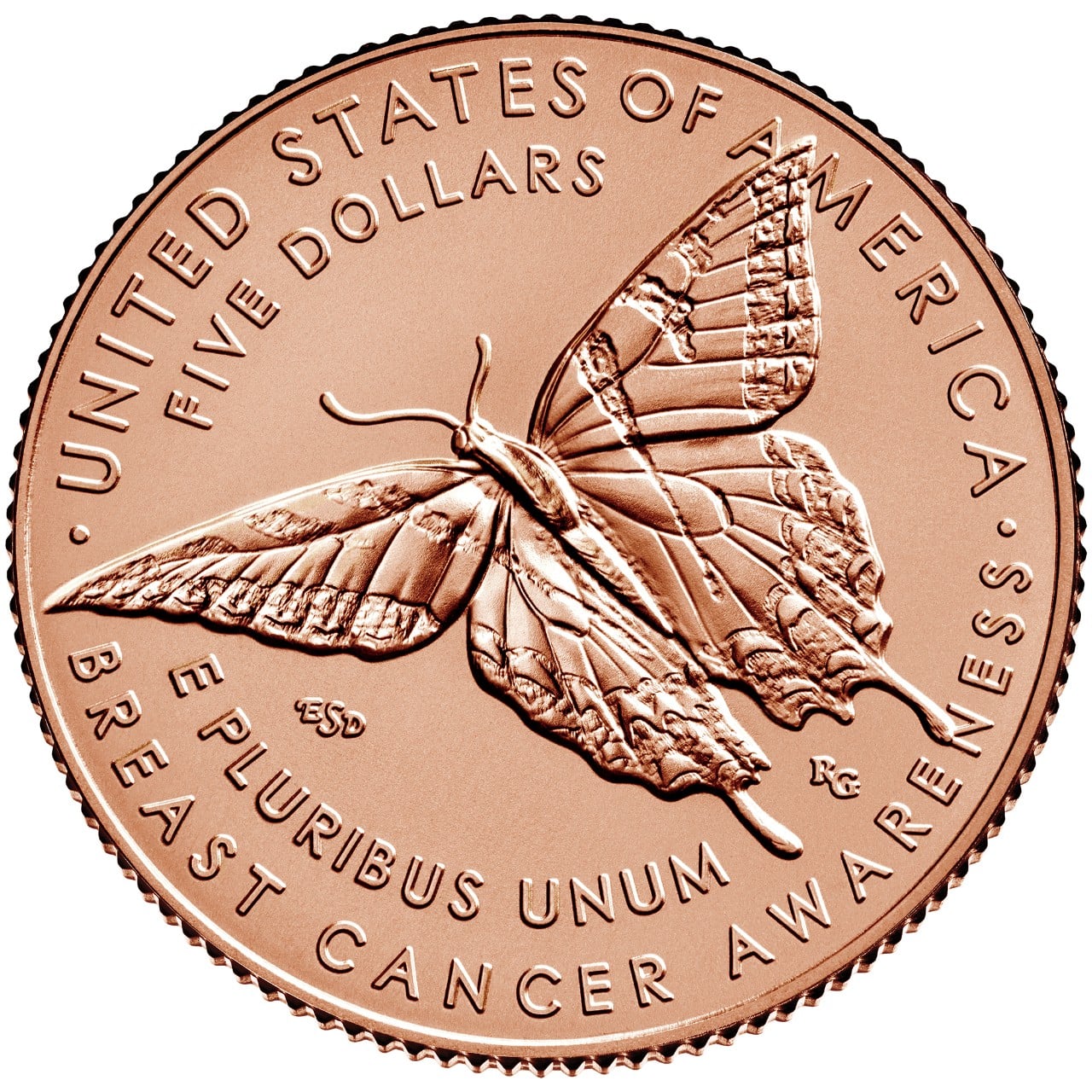 2018 Breast Cancer Awareness Commemorative Gold Uncirculated Coin Reverse