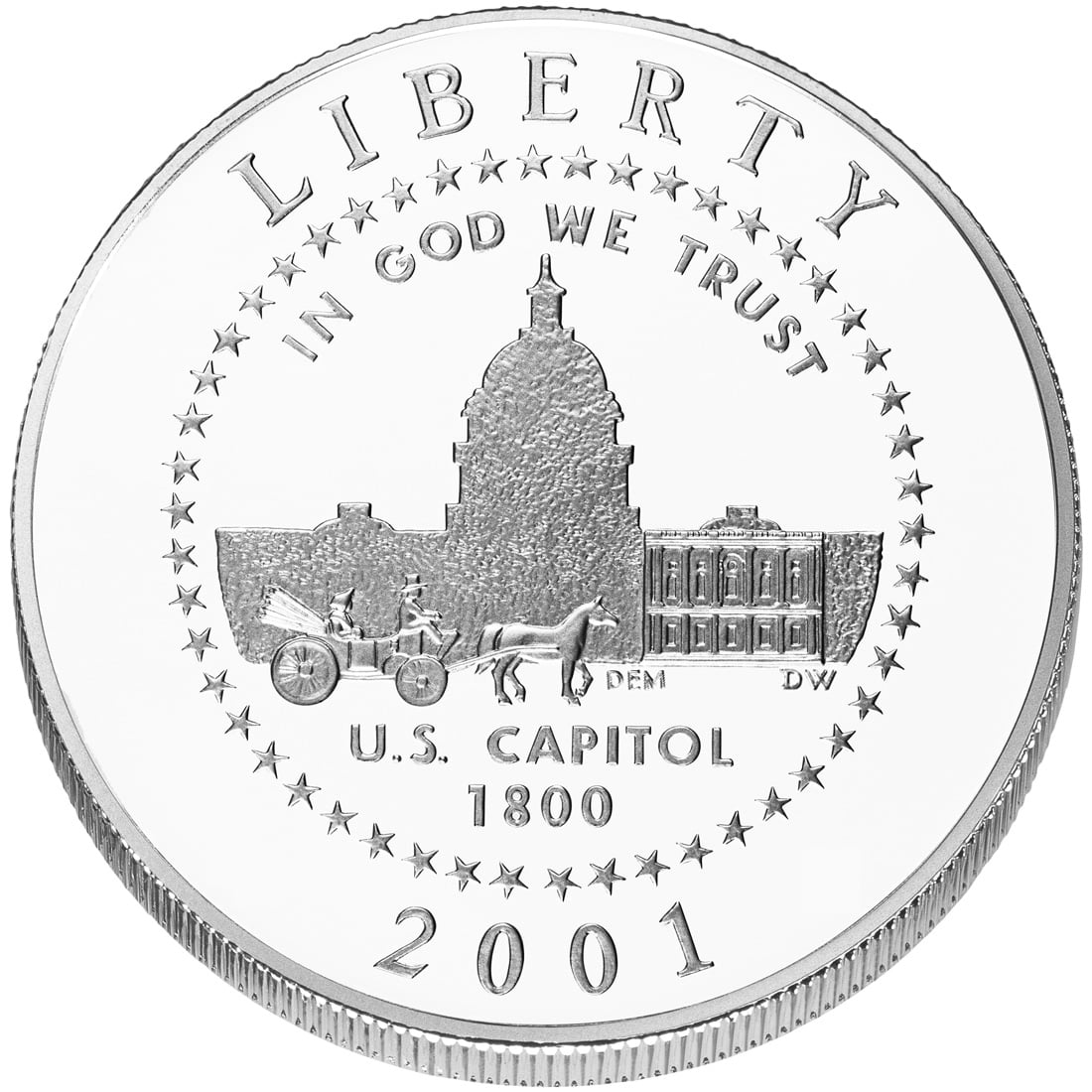 2001 United States Capitol Visitor Center Commemorative Clad Half Dollar Uncirculated Obverse