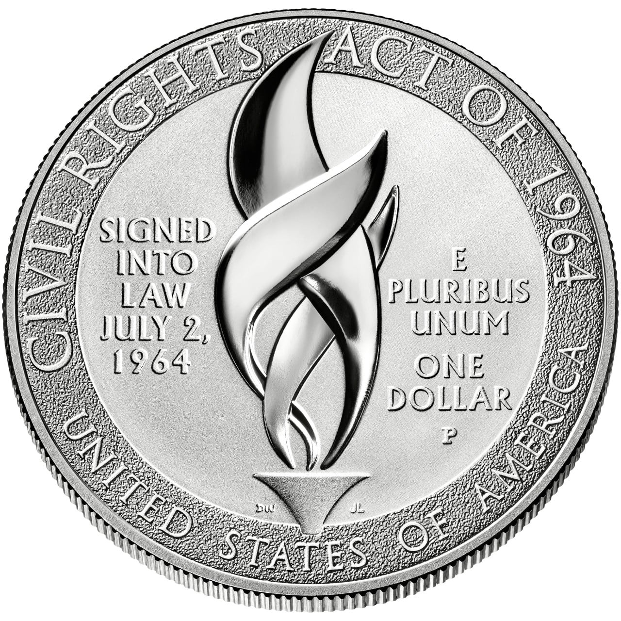 2014 Civil Rights Act Of 1964 Commemorative Silver One Dollar Proof Reverse