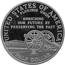 1995 Civil War Battlefield Commemorative Clad Half Dollar Uncirculated Reverse