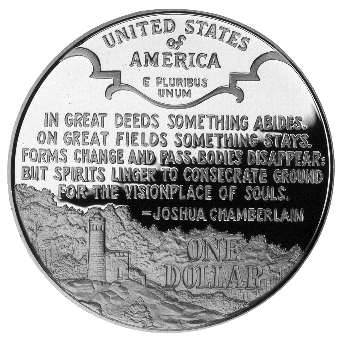 1995 Civil War Battlefield Silver Proof Reverse