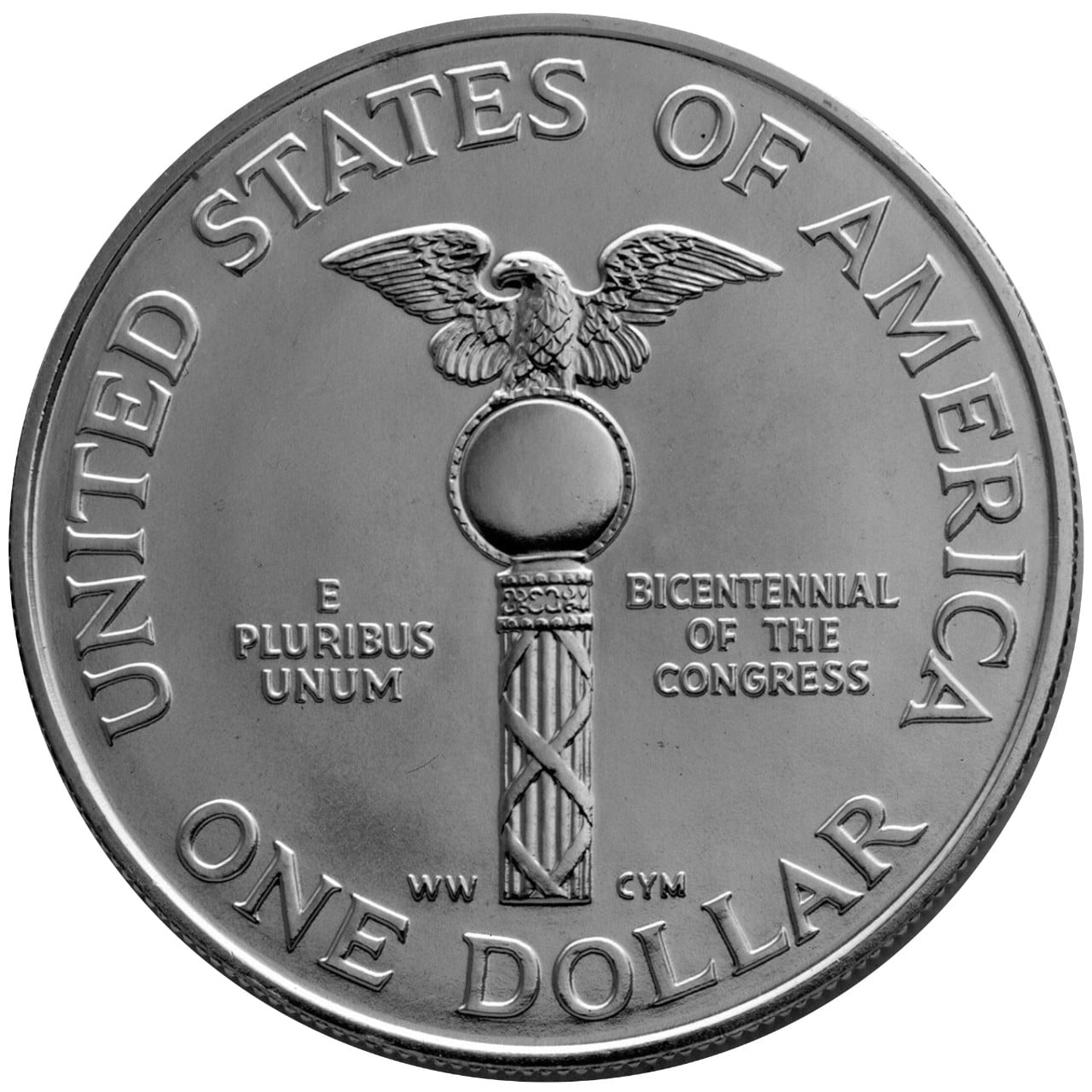 1989 Congress Bicentennial Commemorative Silver Reverse