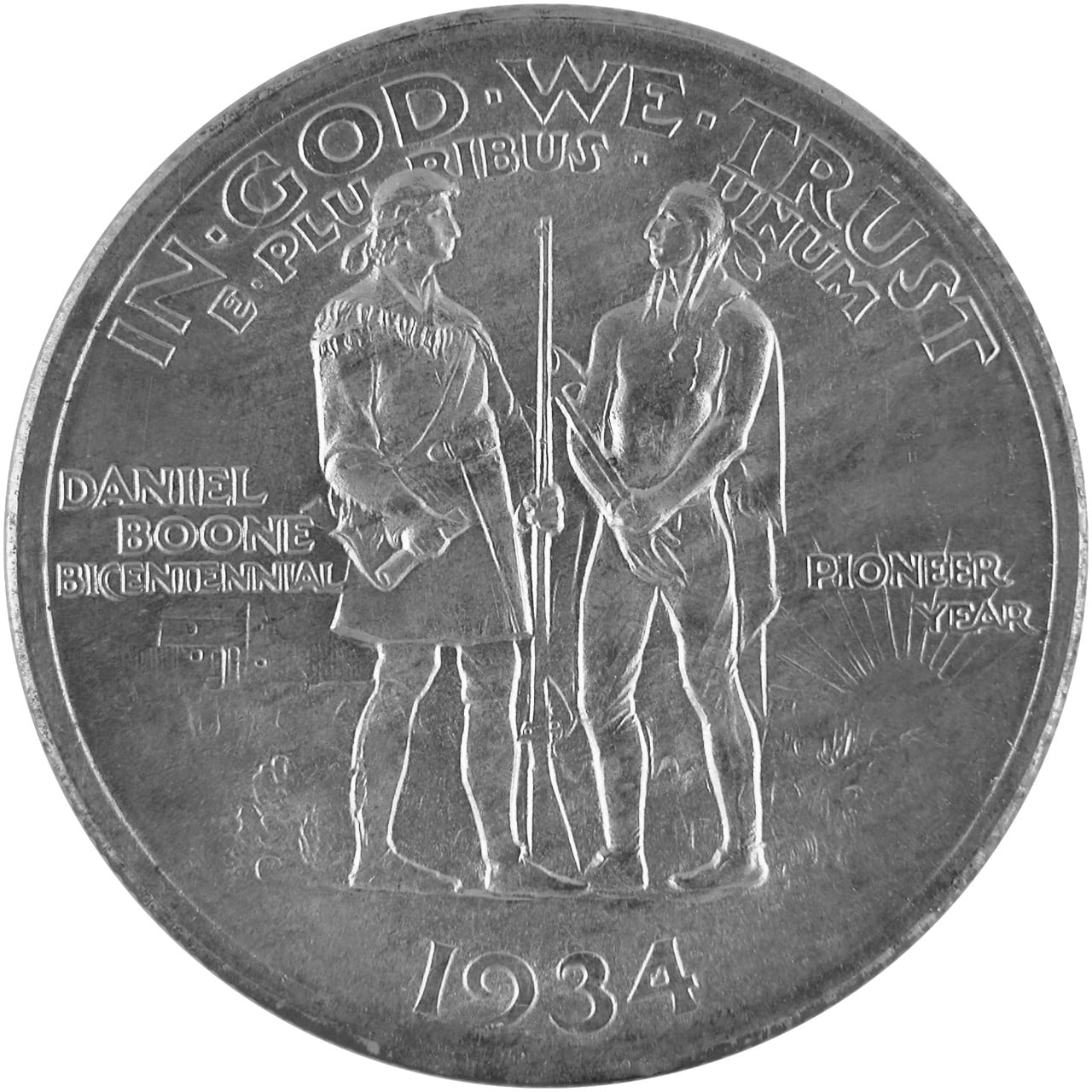 1934 Daniel Boone Bicentennial Silver Half Dollar Reverse