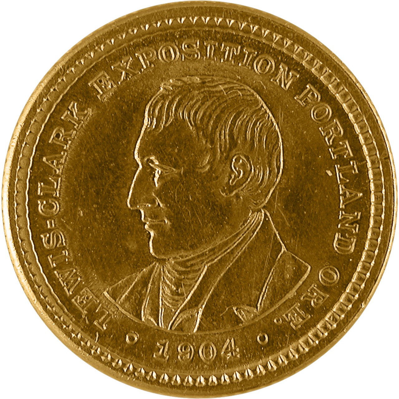 1904-05 Lewis Clark Centennial Exposition Gold Dollar Obverse