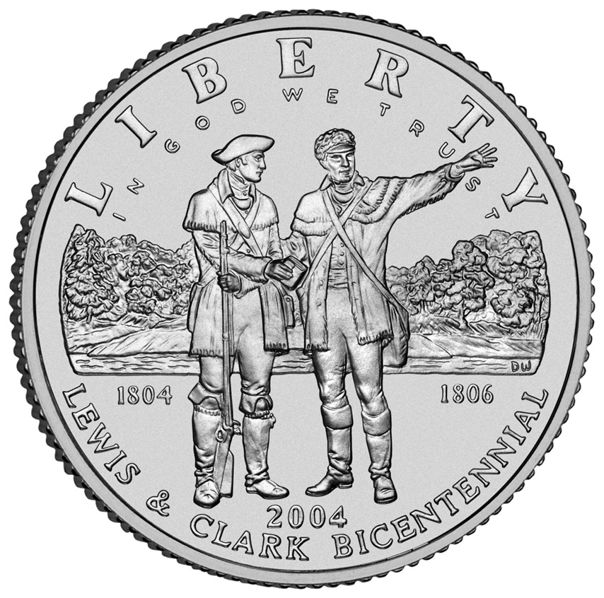 2004 Lewis And Clark Bicentennial Commemorative Silver One Dollar Uncirculated Obverse