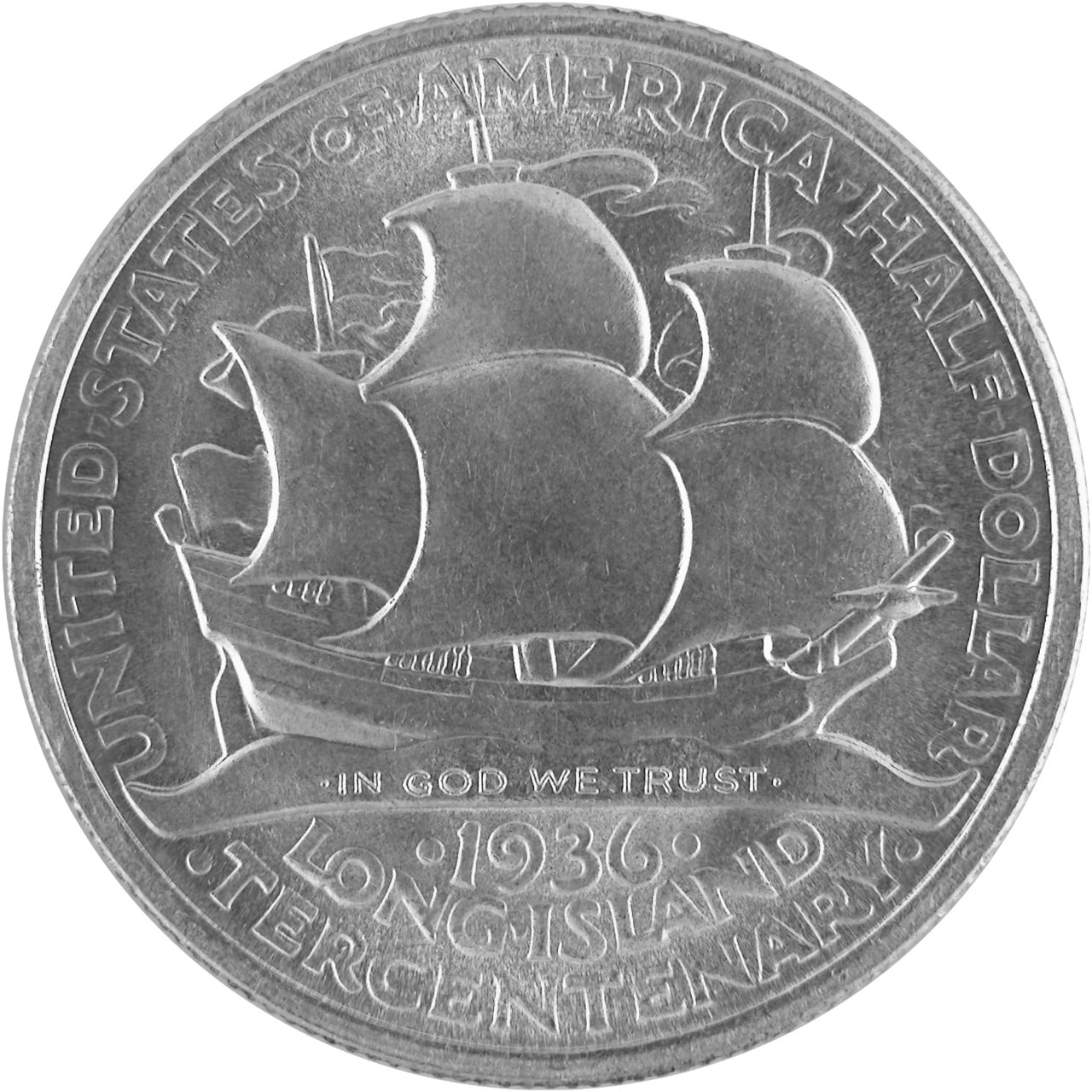 1936 Long Island Commemorative Silver Half Dollar Reverse