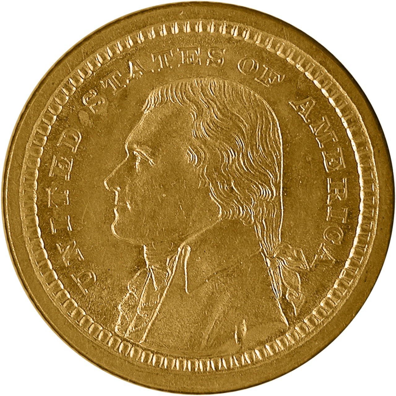 1903 Louisiana Purchase Exposition Thomas Jefferson Gold Dollar Obverse