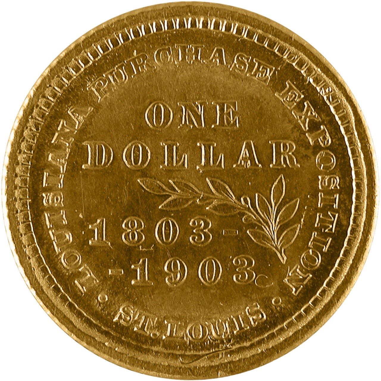1903 Louisiana Purchase Exposition William Mckinley Gold Dollar Reverse