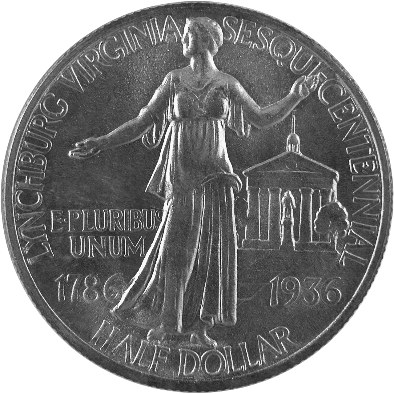 1936 Lynchburg Sesquicentennial Commemorative Coin Reverse