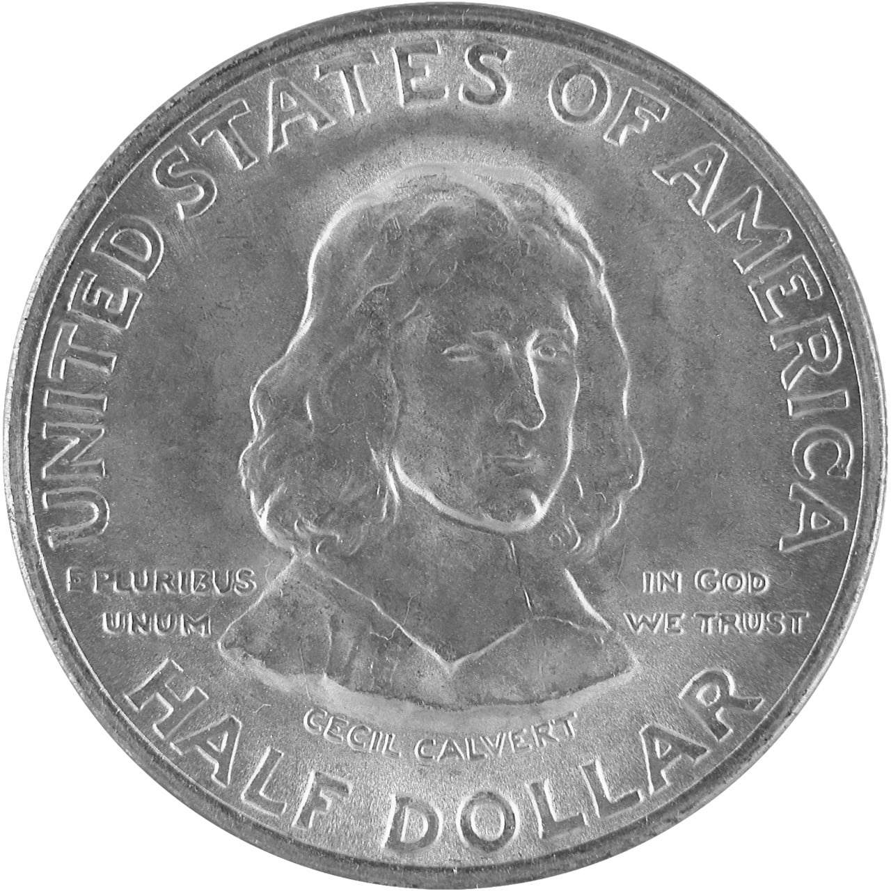1934 Maryland Tercentenary Commemorative Silver Half Dollar Obverse