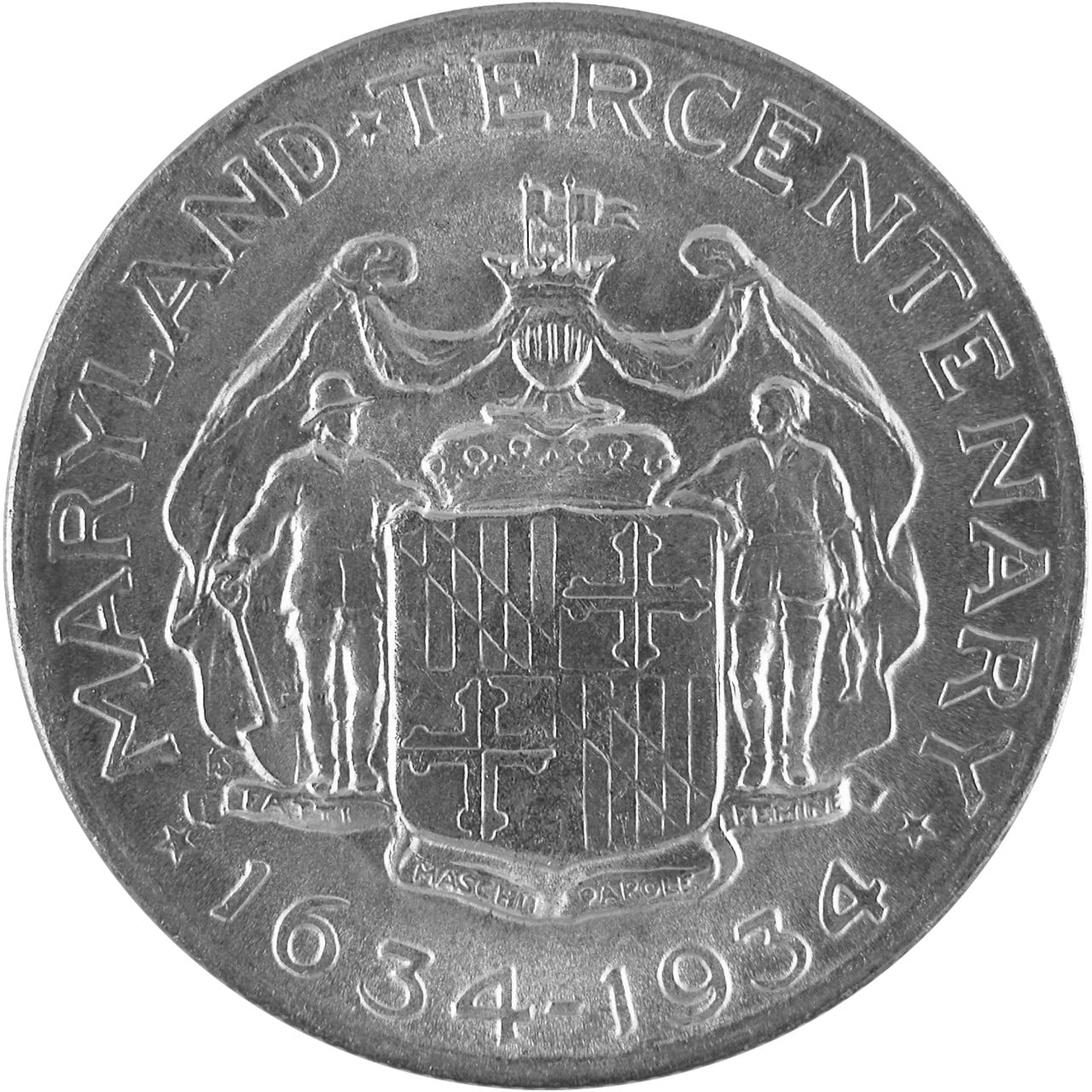 1934 Maryland Tercentenary Commemorative Silver Half Dollar Reverse