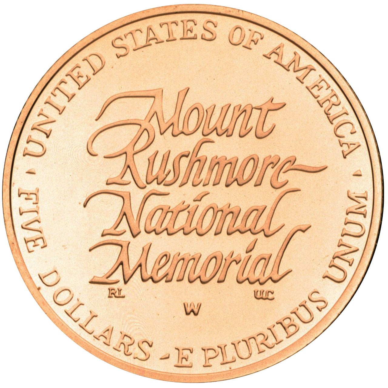 1991 Mount Rushmore Commemorative Gold Reverse