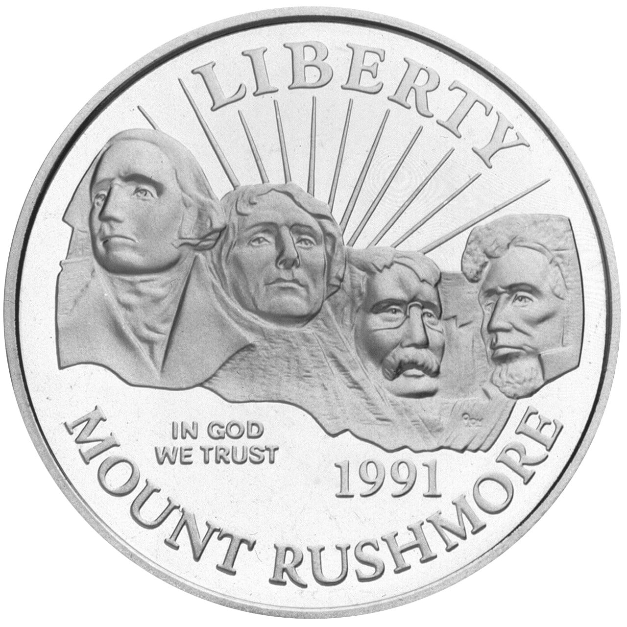 1991 Mount Rushmore Commemorative Clad Half Dollar Obverse