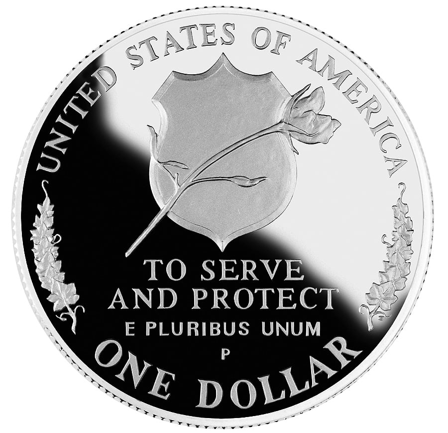 1997 Law Enforcemential Officers Memorial Commemorative Silver One Dollar Proof Obverse