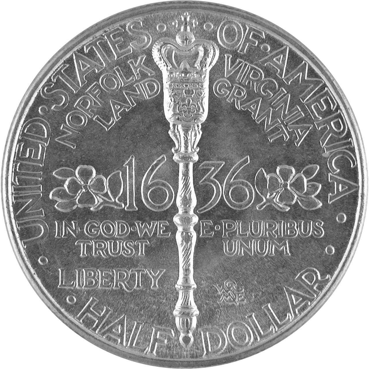 1936 Norfolk Bicentennial Commemorative Silver Half Dollar Reverse