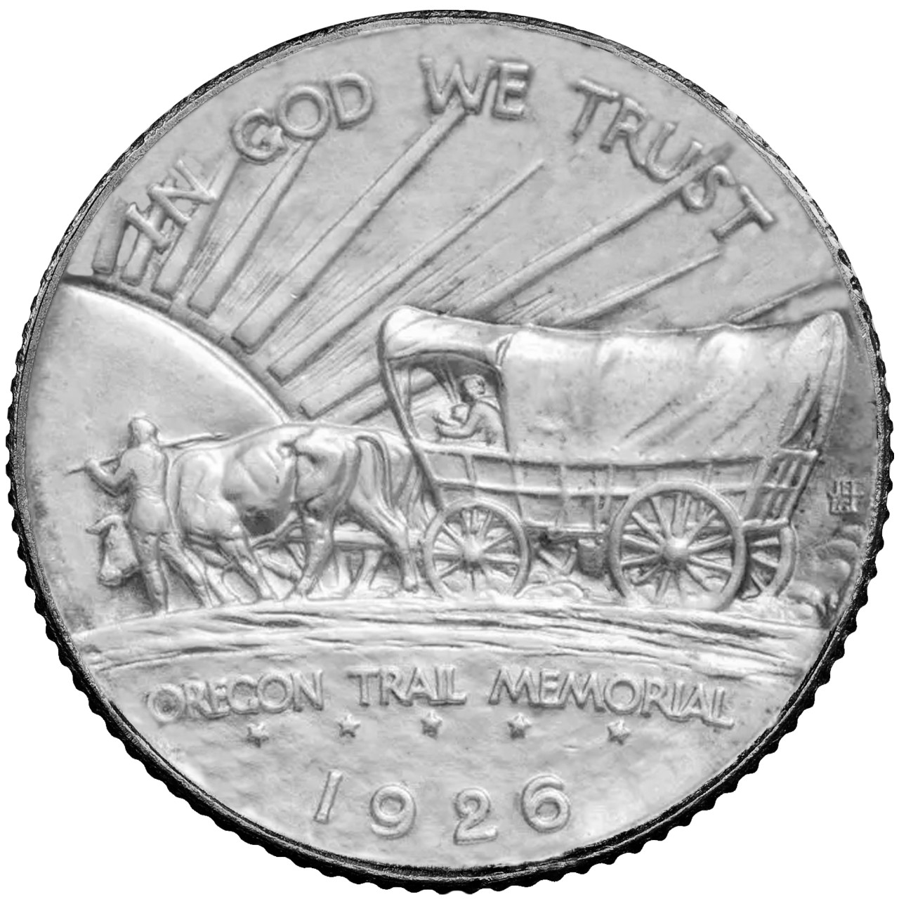 1926 Oregon Trail Memorial Commemorative Silver Half Dollar Obverse