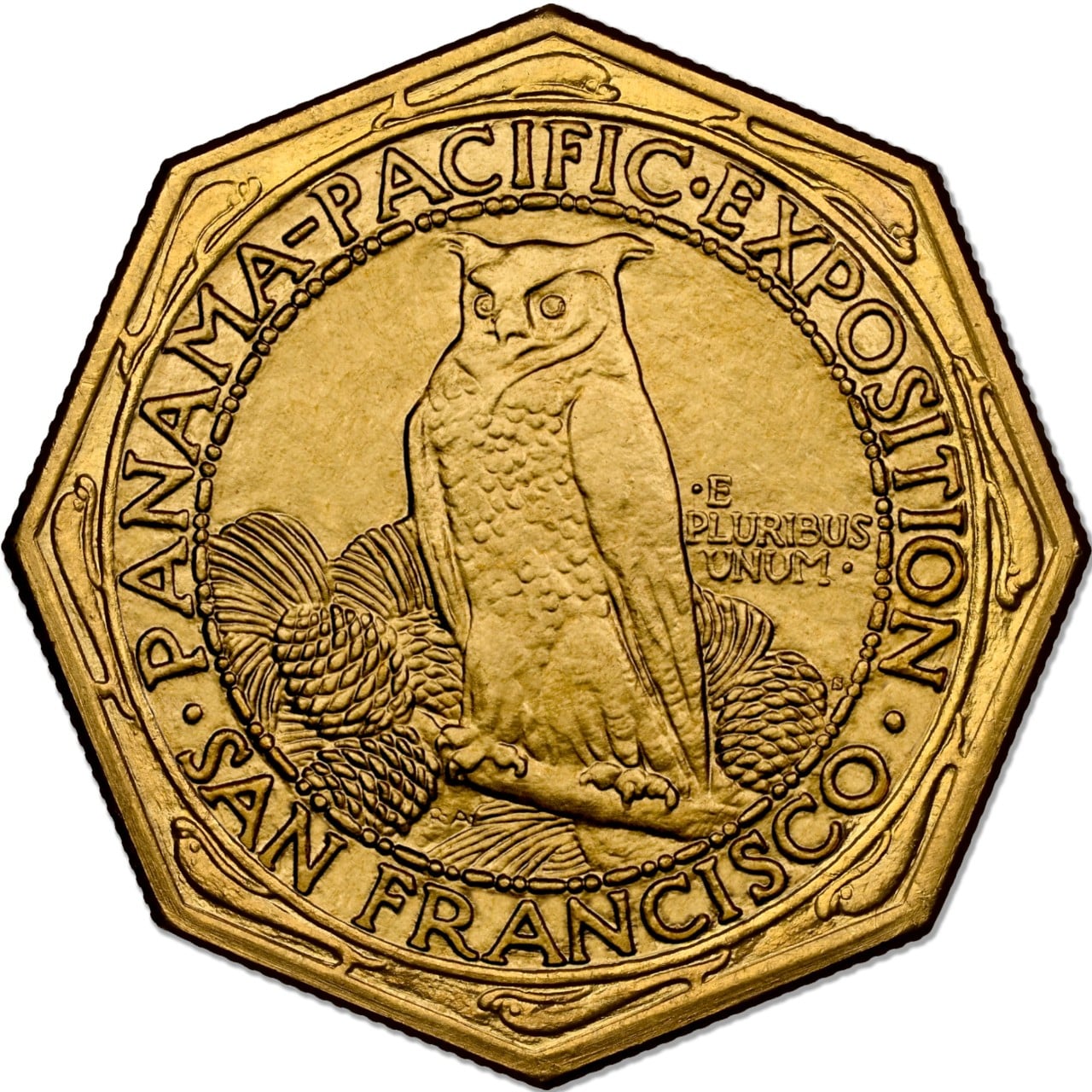 1915 Panama-Pacific Expo 50 Dollar Gold Reverse (Octagonal)