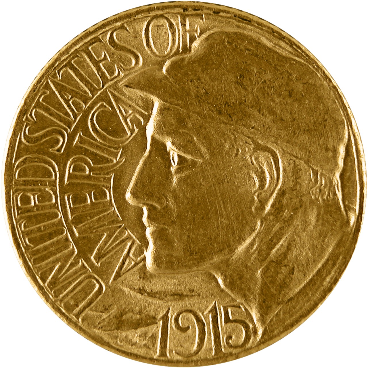 1915 Panama-Pacific Expo Gold Dollar Coin Obverse
