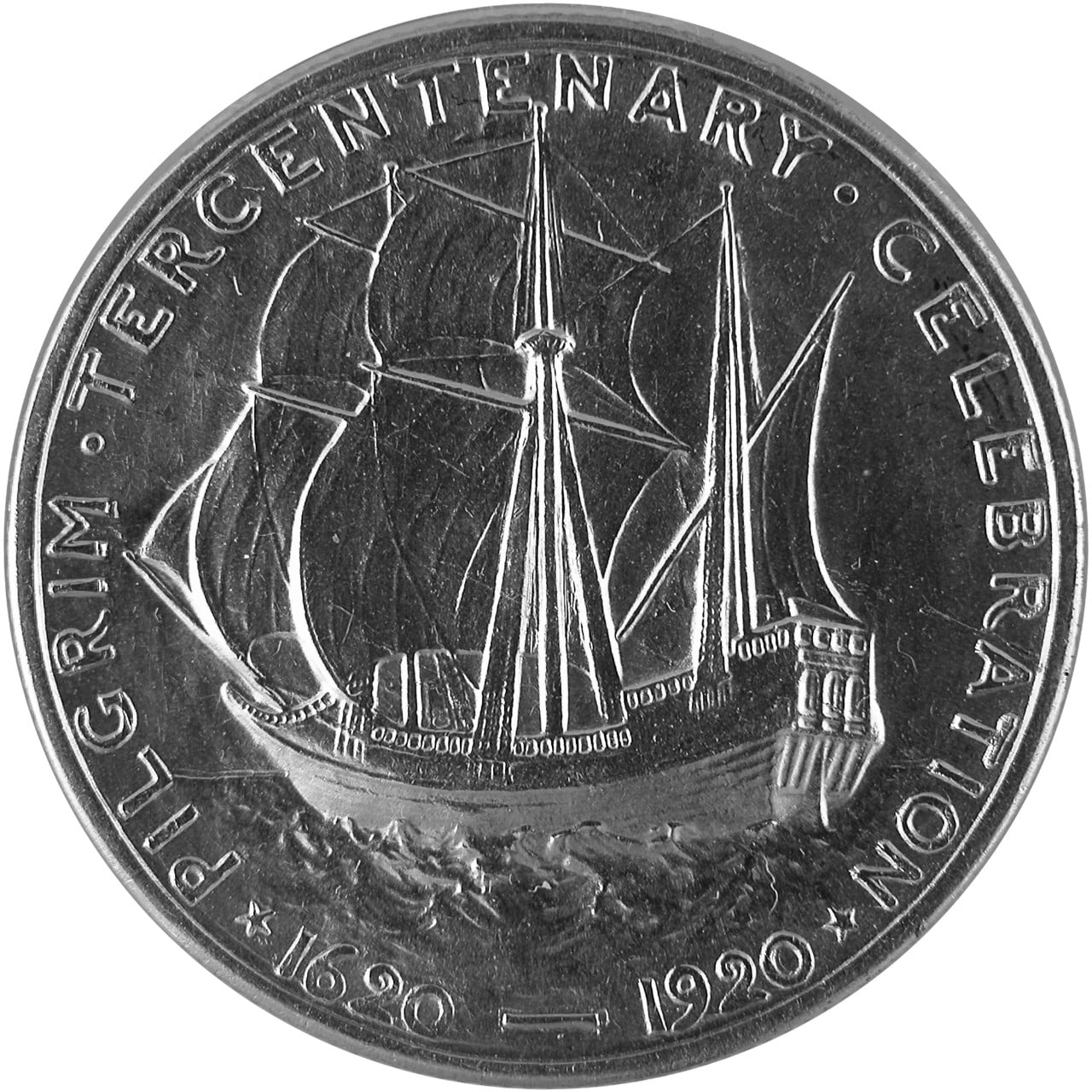 1920 Pilgrim Tercentenary Silver Half Dollar Reverse