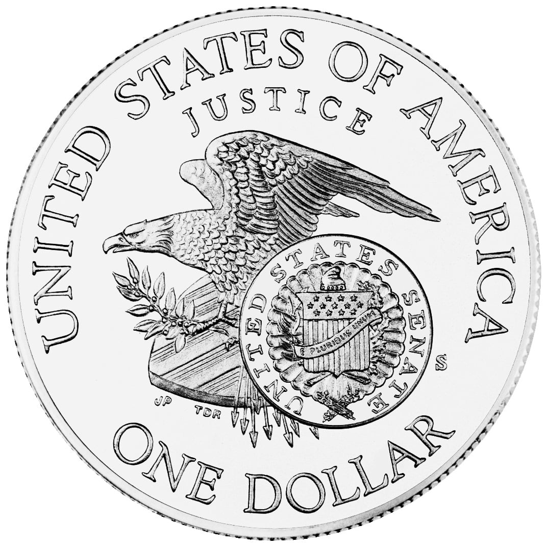 1998 Robert Francis Kennedy Commemorative Silver One Dollar Uncirculated Reverse