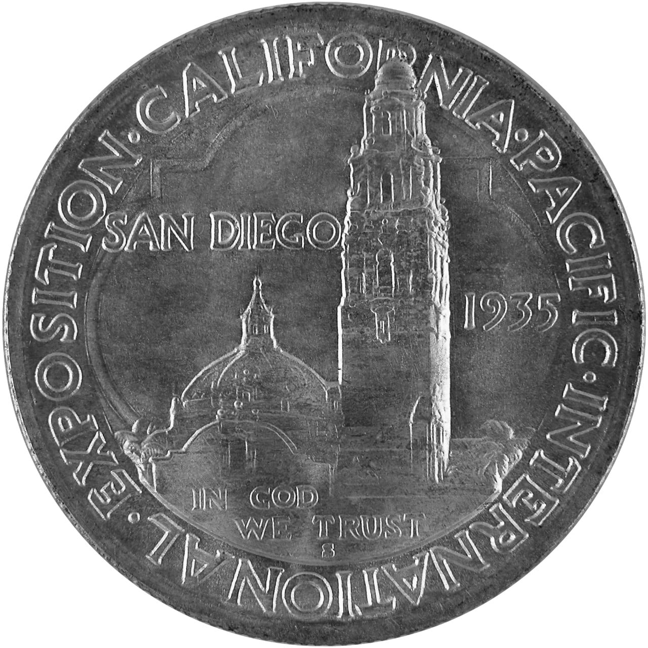 1935 San Diego California Pacific Expo Silver Half Dollar Reverse
