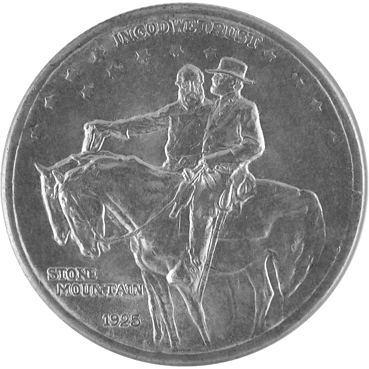 1925 Stone Mountain Memorial Commemorative Silver Half Dollar Obverse