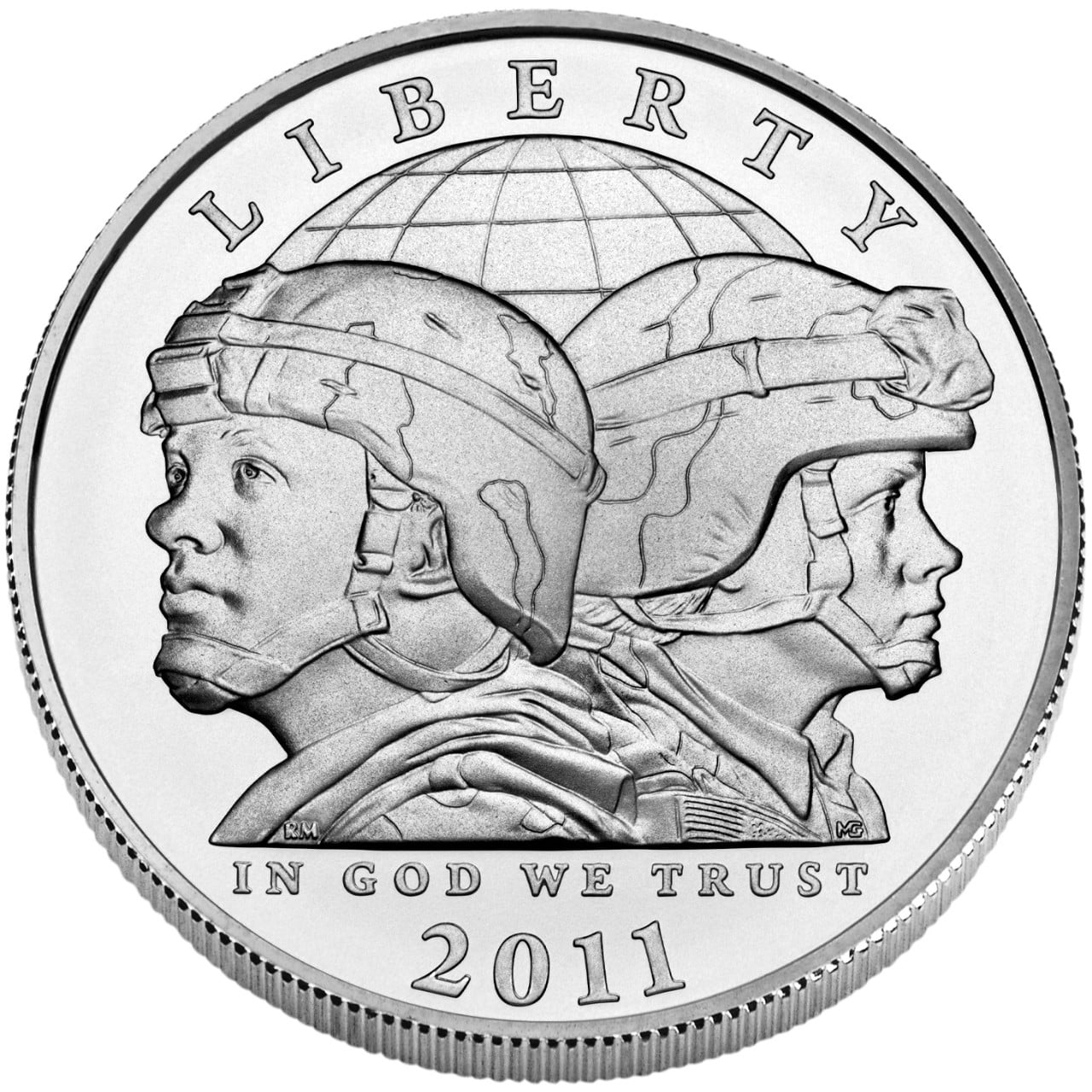 2011 United States Army Commemorative Silver One Dollar Uncirculated Obverse