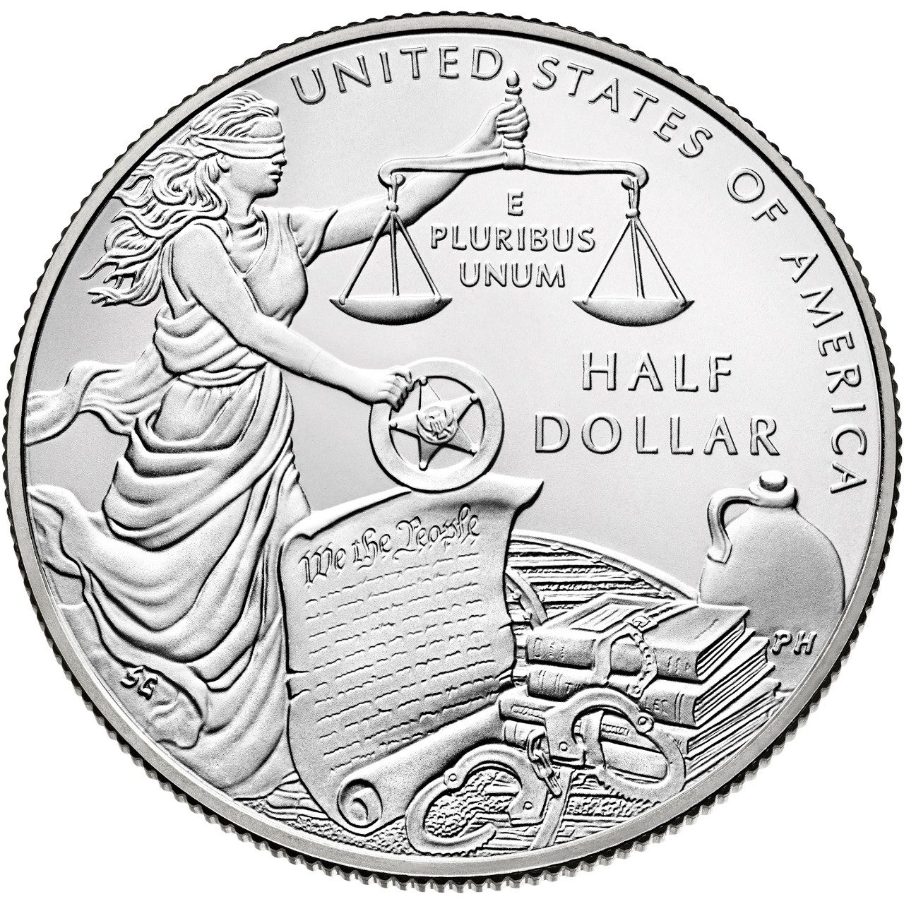 2015 United States Marshals 225Th Anniversary Commemorative Clad Half Dollar Uncirculated Reverse