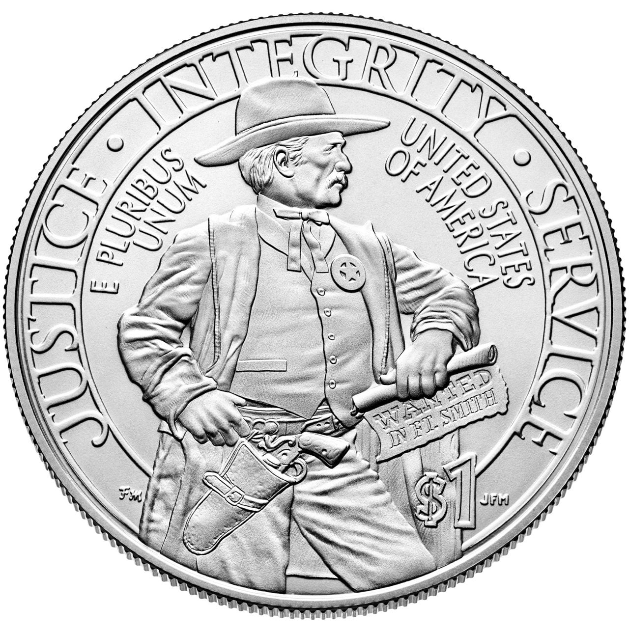 2015 United States Marshals 225Th Anniversary Commemorative Silver One Dollar Uncirculated Reverse