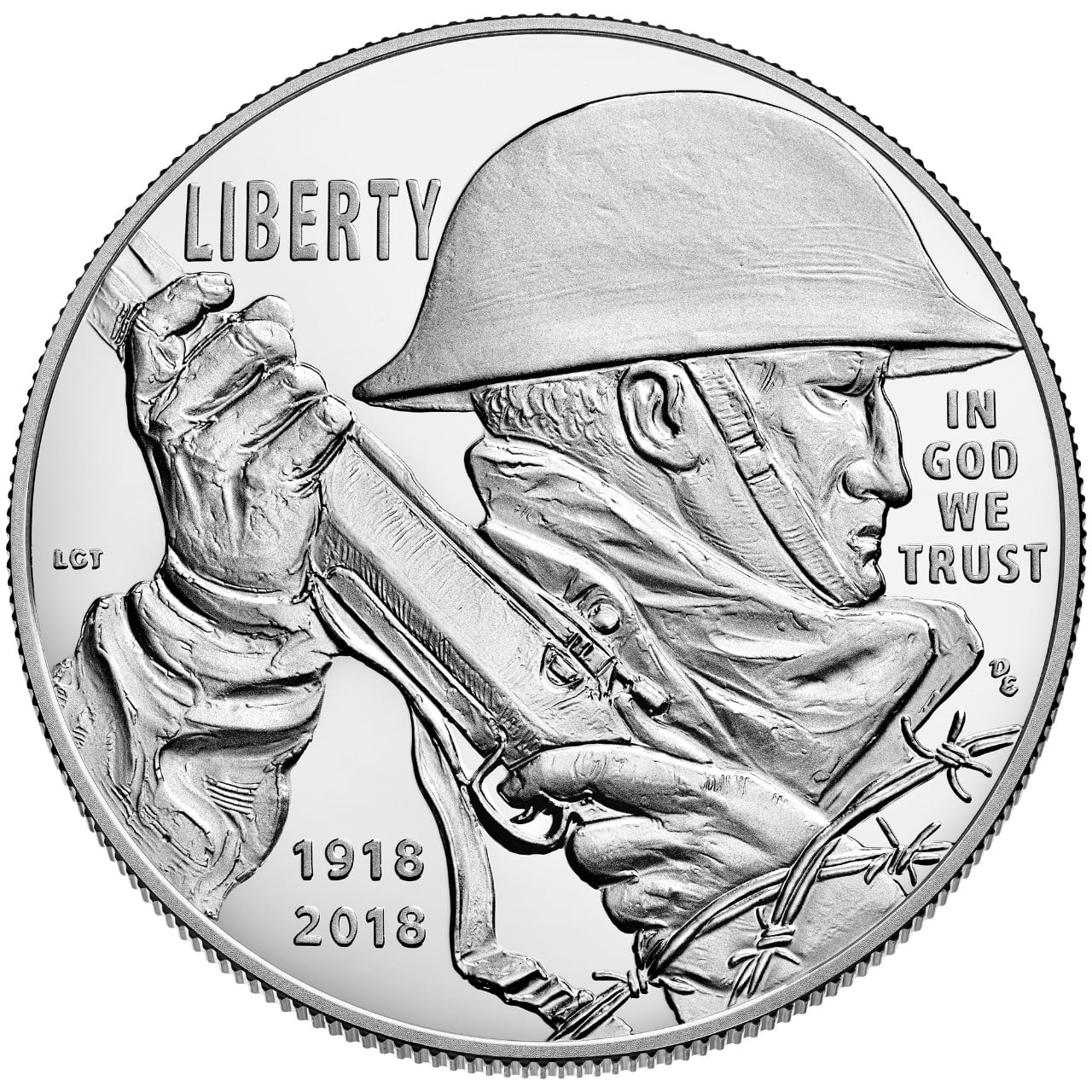 2018 World War I Centennial Commemorative Silver Proof Obverse
