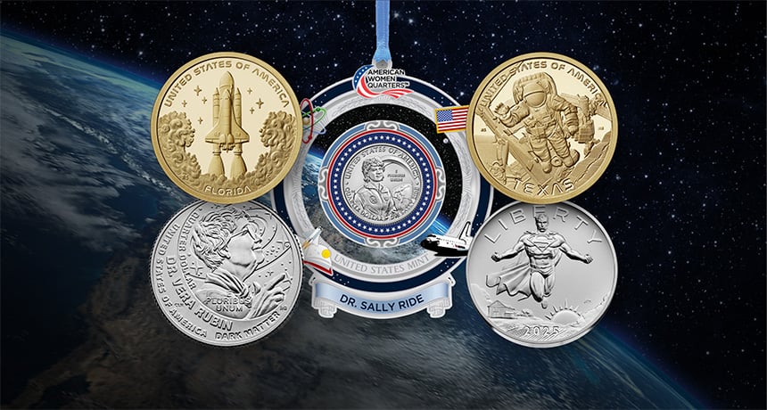 Space Coins Graphic