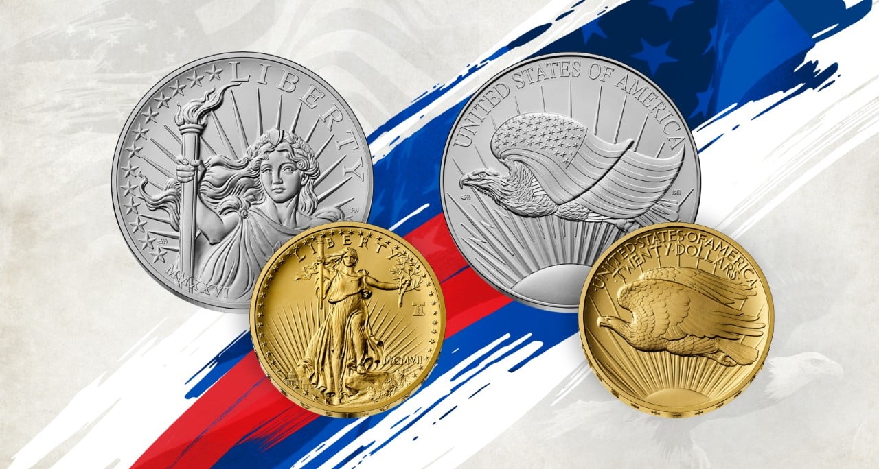 Saint-Gaudens Gold Coin and Silver Medal Set