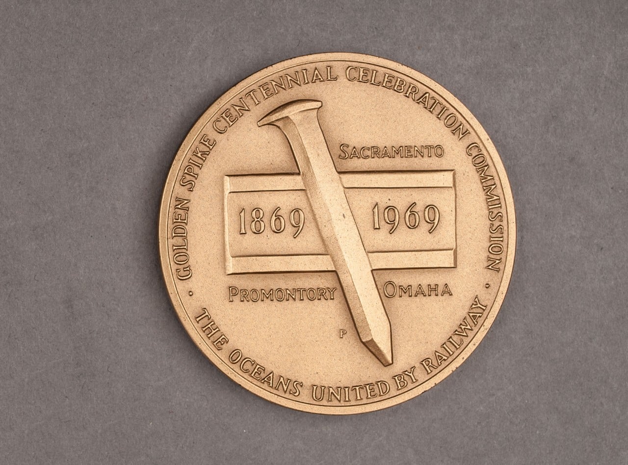 1969 Transcontinental Railroad Anniversary Medal Obverse