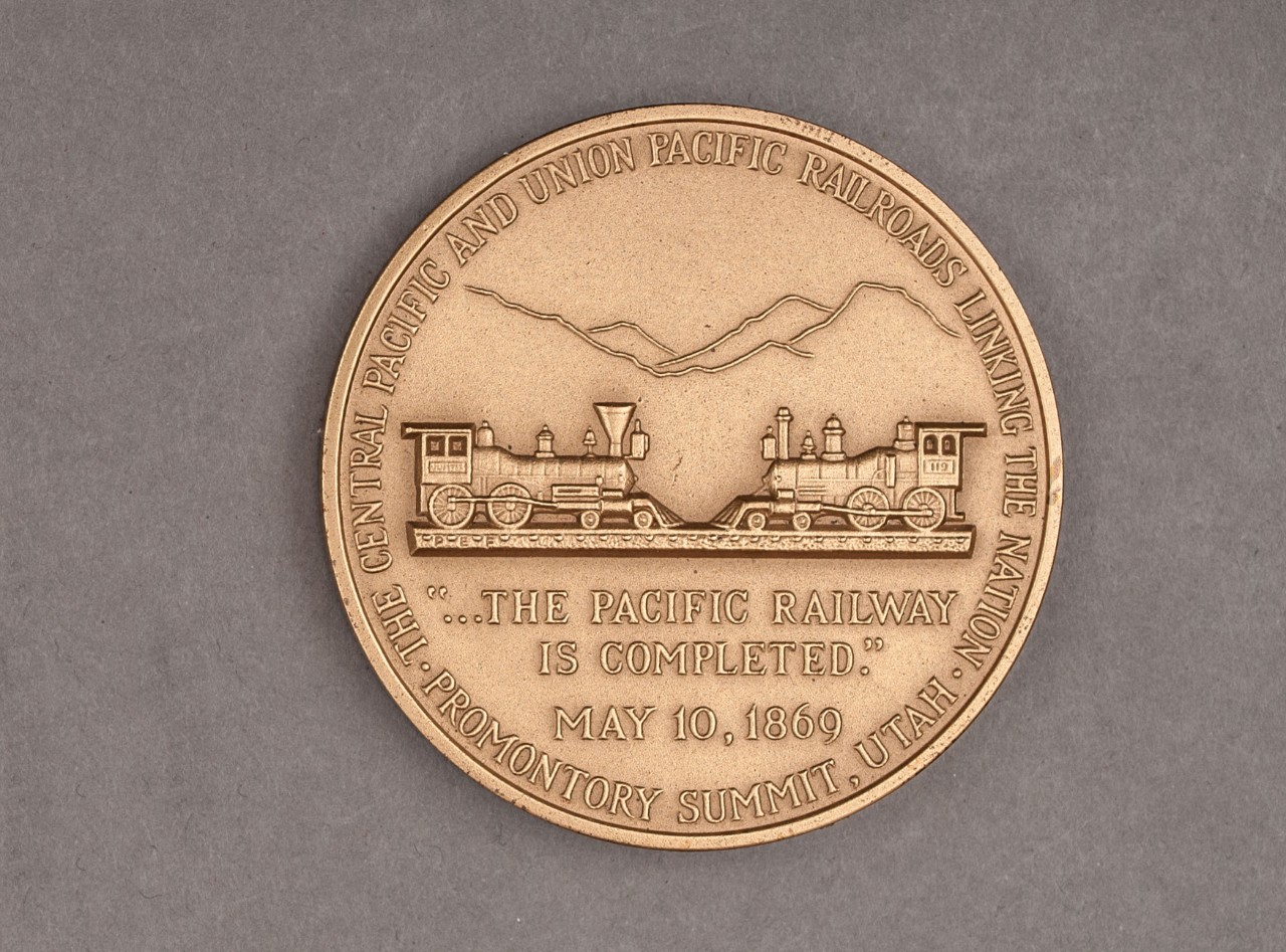 1969 Transcontinental Railroad Anniversary Medal Reverse