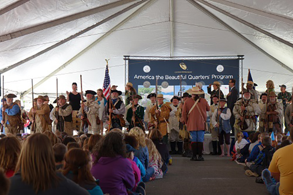 Over Mountain Victory Trail Association presents the colors.