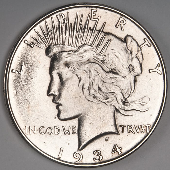 1934 Peace Dollar Obverse Philadelphia