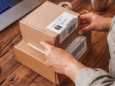 stack of shipping boxes