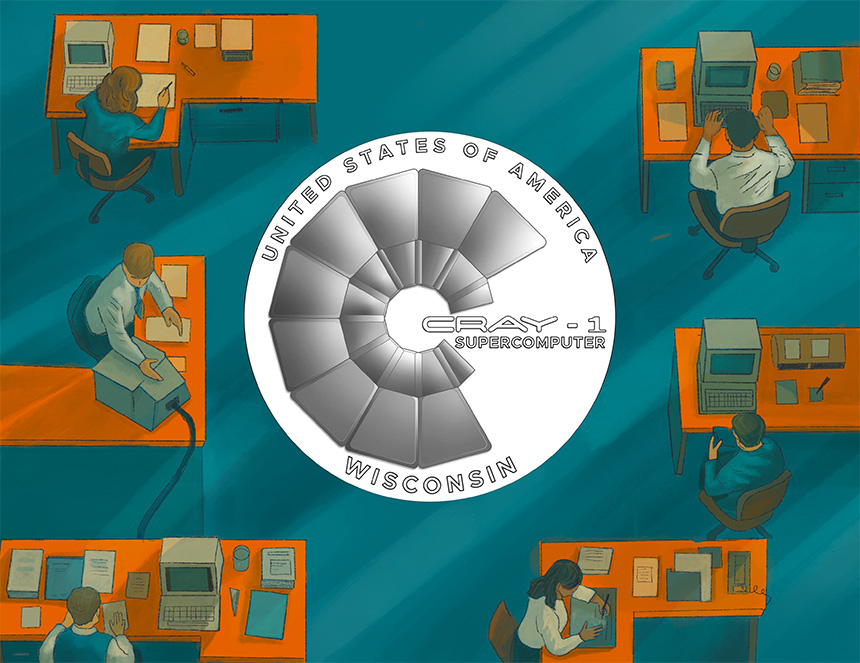 2026 American Innovation $1 Coin WI Line Art