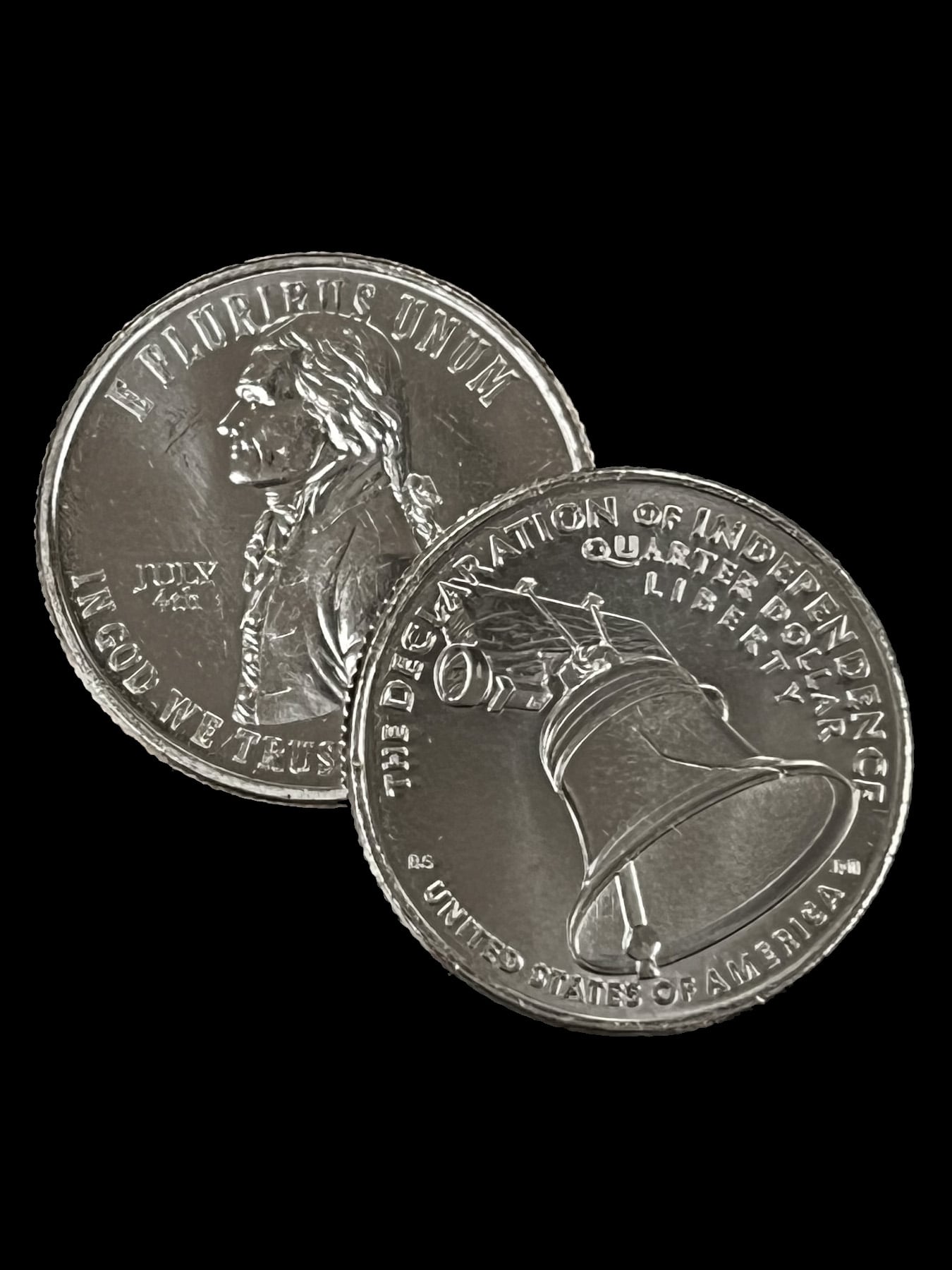 The 2026 Declaration of Independence quarter showing the July 4 privy mark and no mint mark