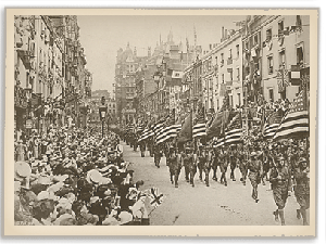 American troops entering Perth, Scotland, 1918