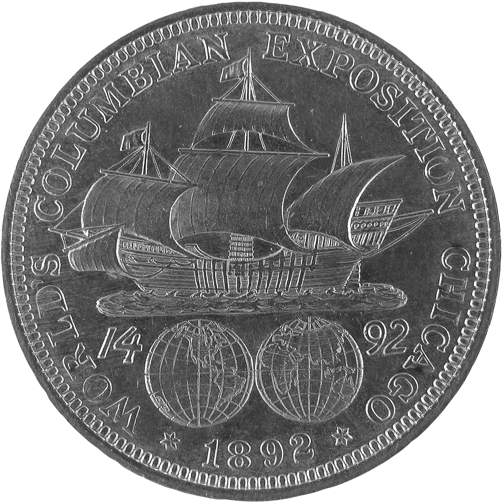 1892 Columbian Exposition Commemorative Silver Half Dollar Coin Reverse